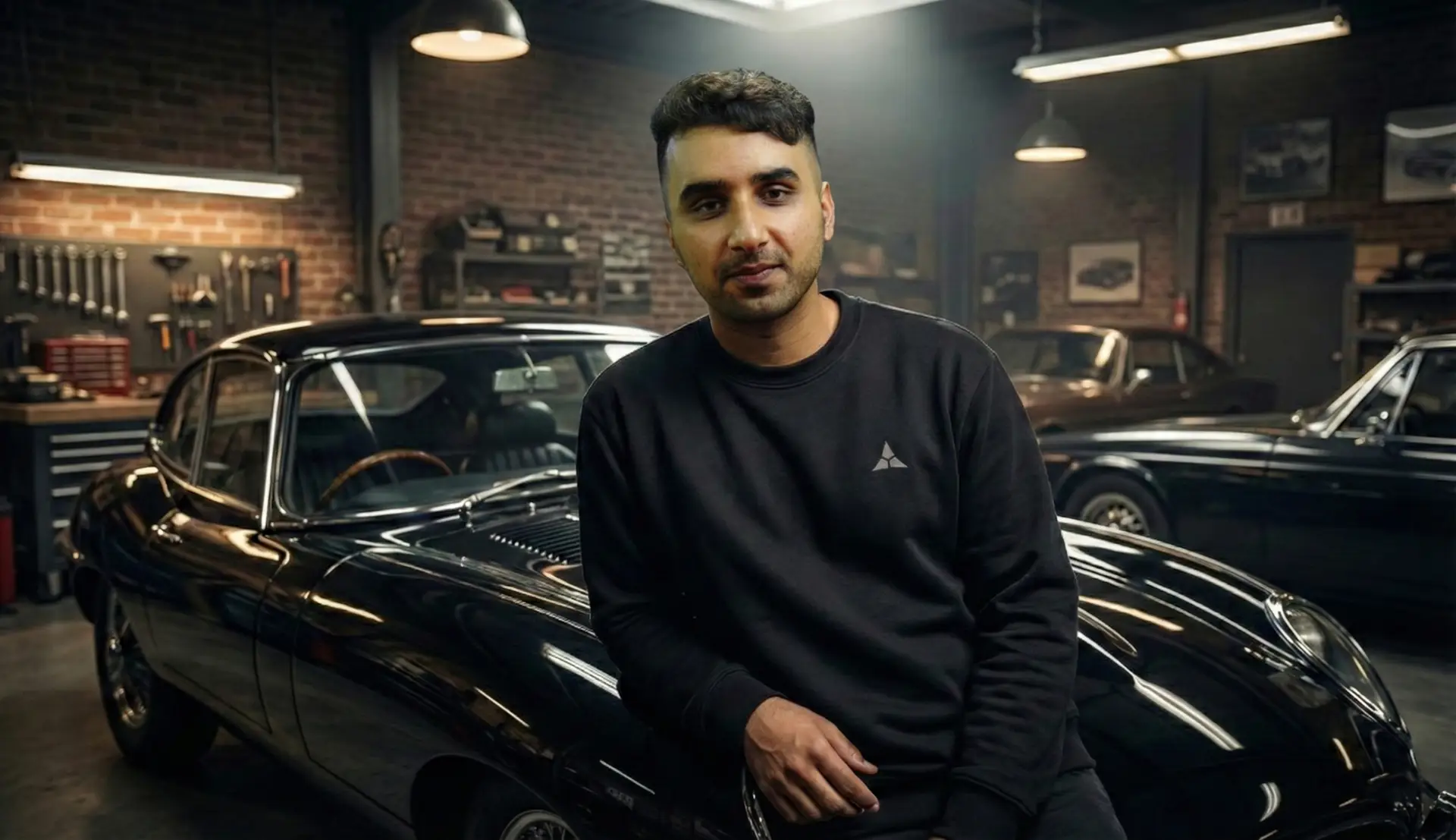 Shail the YouTuber leaning on a fancy car